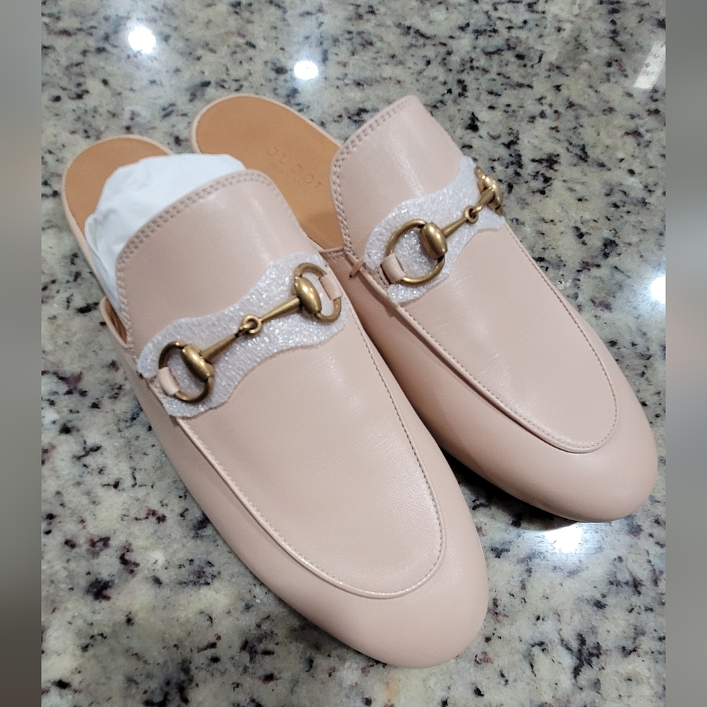 **SOLD**Gucci Princetown Malaga Kid Skin Rose Slippers Sz 38.5 - Picture 3 of 13